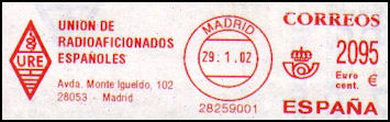 ESPAÑA - FRANQUEO MECANICO U.R.E - 2002